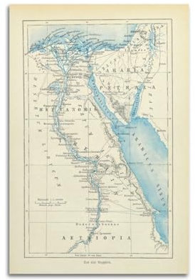 HAYZE Altes Ägypten-Karten-Poster, dekorative Leinwand, Wand- und Kunstposter, Malerei, 30 x 45 cm
