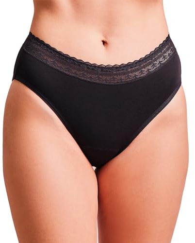 JUNO & me - Comfy Slip – Medium: Periodenunterschwäsche bei mittelstarker Blutung - 8 Stunden Auslaufschutz & saugstark wie 3 Tampons - aus natürlichen Bambusfasern - Periodenslip Damen