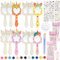 Shinybox Einhörner Basteln, 12 Stücke Einhorn Spiegel mit 6 Einhorn Tattoo Aufkleber, DIY Holzspiegel Handwerk für Kinder, Holzspiegel zum Bemalen für DIY Kinder Malen Mitgebsel Geschenk Party(B)
