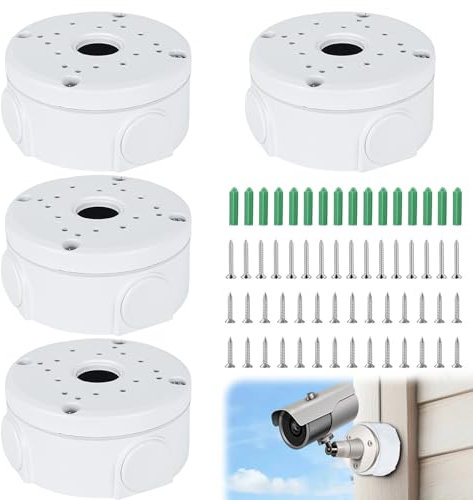 4 Stück Kamera Anschlussdose, Kabelbox Wasserdicht, Kunststoff Anschlussdose für Bullet Überwachungskamera, Junction Box (Weiß)