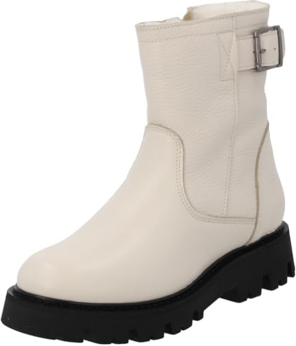 Palado Stiefeletten Damen Ensah – bequeme Boots Made in Portugal – mit Schurwolle gefütterte Stiefel – modische Winterschuhe Weiß UK6 - EU39
