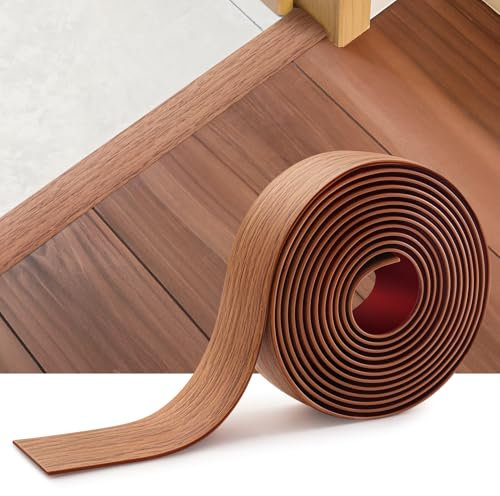 INMOZATA 2M Self Adhesive Vinyl Flooring Threshold Transition Strip,Flat Laminate Profile Flooring Edge Trim Strip,Floor Strip Floor Flat Divider Strip for Joining Floor Gaps(4cm,Yellow Oak)