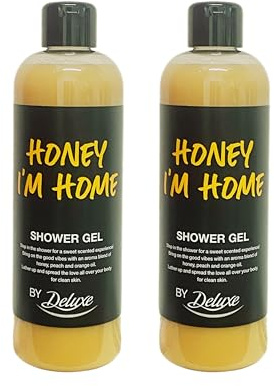 HONEY I'M HOME by LidI - SHOWER GEL - Honey, Peach and Orange Scented | 500mL×2 [TWIN PACK]