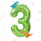 Dino Zahlen Luftballon 3. Geburtstag,40 Zoll Grün Zahlenballon 3 mit Dino Folienballon, Geburtstagsdeko 3 Jahre Junge Mädchen, Dino Zahlen Helium Ballon 3, Ballons 3 für Geburtstag Jubiläum Party Deko