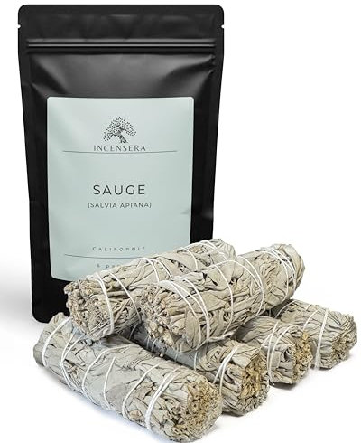 Weißer Salbei Räuchern, 6 Stück Räucherbündel, Weisser Salbei Räuchern, Sage Smudge Stick, White Sage, Getrocknet