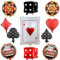 Casino Deko Party Luftballons Set - 11 Stück Las Vegas Thema Folienballon Spielkarten Poker Würfel Ballons, Schwarz Rot Casino Nacht Geburtstag Mottoparty Dekoration