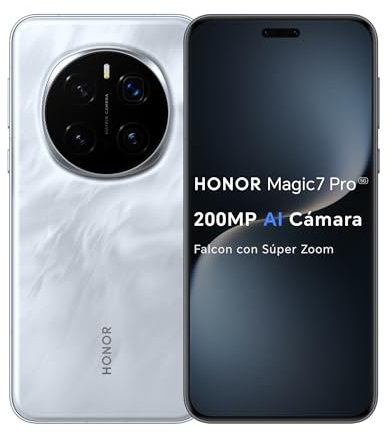 HONOR Magic7 Pro 5G - Smartphone de 12GB+512GB, 200MP AI Cámara con Súper Zoom, Pantalla 6.80 AMOLED, IP69&IP68, Batería de 5270mAh, Qualcomm Snapdragon 8 Elite, MagicOS 9.0 con Magic Portal, Grey
