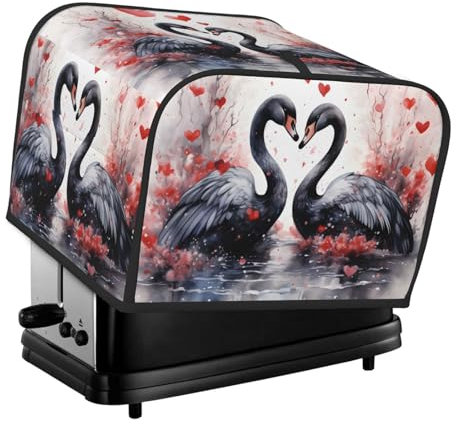 Toaster Cover 4 Slice, Swan Heart Waterproof Dustproof Kitchen Small Appliance Covers