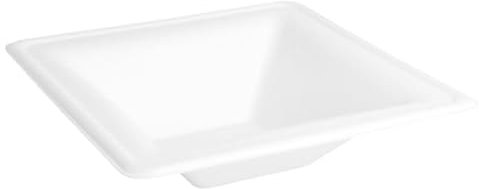 DOT Horeca Solutions - Piatto Fondo Quadrato in Bagassa 16x16x4 cm | 500 ml – 50 pz - Piatti Fondi Monouso - Biodegradabile, Ideale per Catering e Buffet