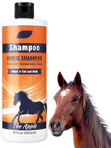 Mimoqk Mane Shampoo, Mane und Tail Shampoo - 500 ml Tiefe nahrhafte Mähne und Schwanzdetangler Conditioner,Pferdepflegezubehör, Mantelreiniger zur Reinigung und Konditionierung