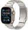 Astorgos Titanium Metal Watch Strap Compatible con Apple Watch Ultra 2 Ultra 49mm,S10 46mm,9 8 7 45mm,SE 6 5 4 44mm,3 2 1 42mm, Pulsera deportiva de repuesto con hebilla de mariposa, Gris Titanio