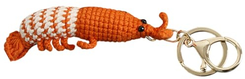 Générique Schlüsselanhänger mit Haken, handgefertigt, Charm, leicht, dekorativ, Cartoon, Shrimp Hand, Woven Anhänger, vielseitig einsetzbar, für Autoschlüssel, Mobiltelefone oder Backpacks, 1 Stück