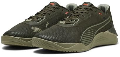 PUMA Erwachsene Fuse 4.0 Sneakers 43, Olive Green Lux Army Glowing Red