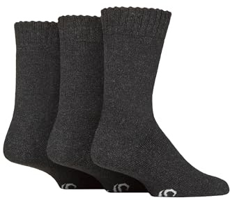 SockShop Men’s Wool Blend Thermal Socks 3 Pack – Warm, Cushioned, Breathable Terry Loop, Reinforced Heel & Toe, Moisture-Wicking, for Outdoor Walking & Cold Weather, UK 6–11
