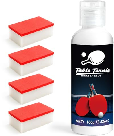 100 ml Pegamento para tenis de mesa, ideal para ensamblar raquetas de ping pong, Incluye 4 esponjas para reemplazar fácilmente la goma de la raqueta