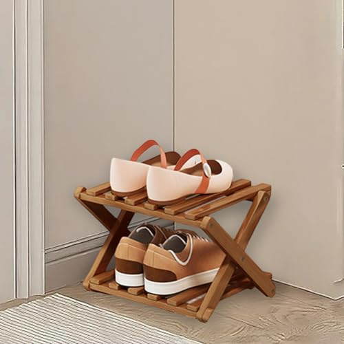 kiss me faltbares Schuhregal 2 Etagen Holz platzsparend ohne Montage