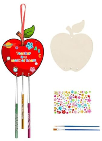 Bosiyrggrl Children'S Wind Chime Ornaments DIY Painted Birthday Party Art Activity Decoration Pendant, Set
