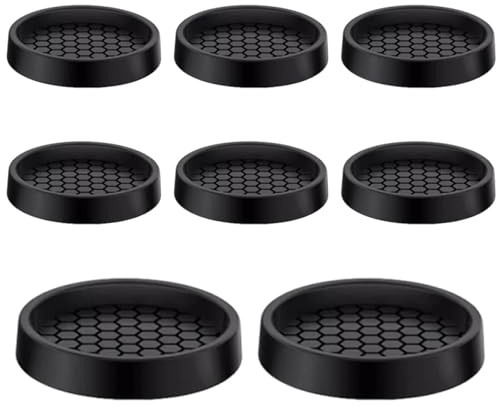 Gykutix 8 Pièces Protection Pied de Chaise Patins pour Meubles Patin Antidérapant Rond 5 cm Patins Meuble Silicone Coussin de Pied Meubles pour Lit Armoire Canapé Chaise Table (Noir)