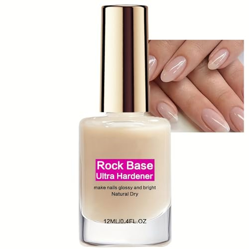 Coffee Nude Nail Strengthener, Extra Strong Nail Hardener for Weak Damaged Nails, Quick Dry Repair Polish with Jojoba Oil & Vitamin E, Helps Reduce Splitting Peeling, 12ml DIY Home Manicure