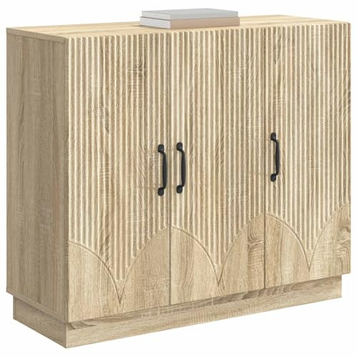 vidaXL Sideboard Sonoma-Eiche 89 x 34,5 x 77 cm Holzwerkstoff, Wohzimmer Aufbewahrungseinheit, Moderne Buffets, Sideboards, schicke Organizer, praktische Möbel, Deko