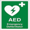 vsafety 31034 an-r AED Notfall Defibrillator Erste Hilfe Allgemeine Zeichen, starrer Kunststoff, Hochformat, 150 mm x 200 mm x 200 mm, grün