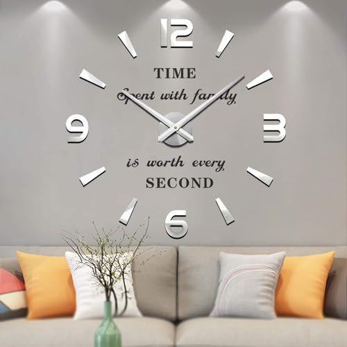 Vangold Moderne Mute DIY große Wanduhr 3D Aufkleber Home Office Decor Geschenk