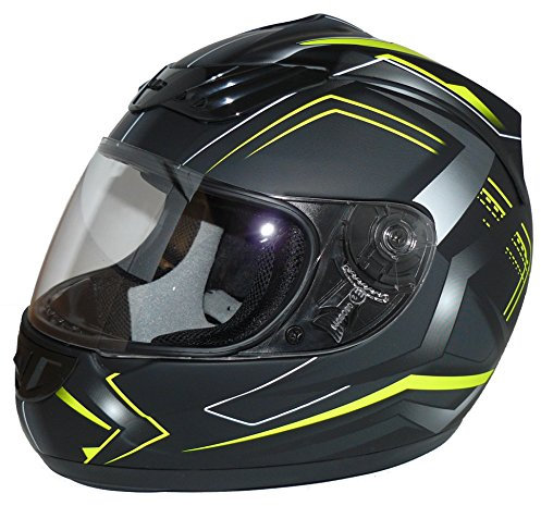 protectWEAR Motorradhelm H510 Arrow schwarz matt/neon gelb - XL