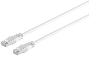Netzwerkkabel Patchkabel Ethernet LAN Kabel Cat 5e F/UTP RJ45 Stecker Gigabit 1000 MBit/s Weiß 10m