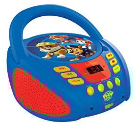 Lexibook Paw Patrol, Tragbarer CD-Player für Kinder, Mikrofonanschluss , AUX-Eingangsbuchse, AC-Betrieb oder Batterie, Blau/Rot, RCD108PA