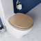 Croydex Dorney Flexi-Fix Wooden Toilet Seat - Adjustable Hinges with Top & Bottom Fixings Included and Rust Free Chrome Plated Hinge Covers, Antibacterial Treated Surface (Sandstone Effect)