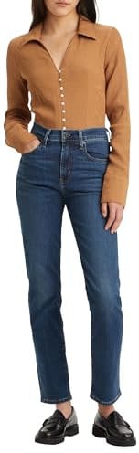 Levi's Femme Jeans 724 High Rise Straight, Blue Wave Dark, 34W / 32L