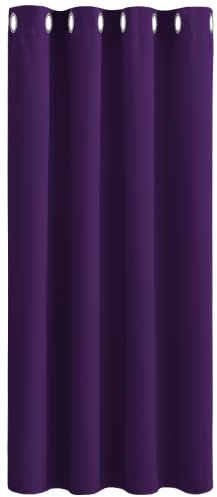 PONY DANCE Verdunkelungvorhang mit Ösen 1 Stück H 158 x B 132 cm Vorhang Blickdicht Violett Wohnzimmer Thermo Vorhänge gegen Hitze Kurze Gardinen Kinderzimmer