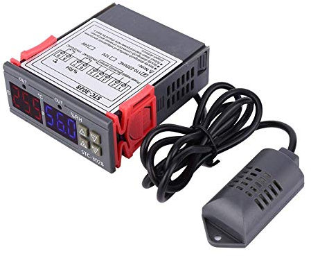 Temperature Controller, Digital Temperature & Humidity Controller, Intelligent Dual Screen Dual Display Thermostat, for Refrigeration and Heating Devices(12V)
