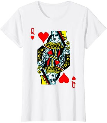 Poker Spielkarten Herz Dame Verkleidung Karneval Kostüm T-Shirt