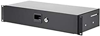 Adam Hall Parts 87402 S 19 Rack Schublade 2 HE Stahl mit 200 mm Tiefe, Schwarz, 87402S