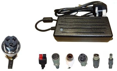 Powatechnic Chargeur de Batterie Plomb-Acide 36V-42V 2A pour vélos électriques, Scooters Mobiles, voiturettes de Golf, fauteuils roulants et Plus Encore! (PAJ 3 pin)