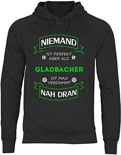 wowshirt Herren Hoodie Fußball Trikot Gladbacher Mönchengladbach, Größe:L, Farbe:Black