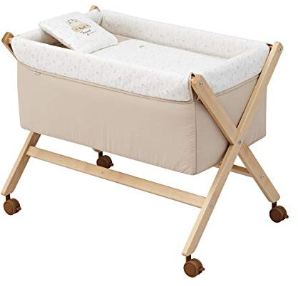 Cambrass Mini-Wiege aus Holz, Sky Beige/Natur, 55 x 87 x 74 cm
