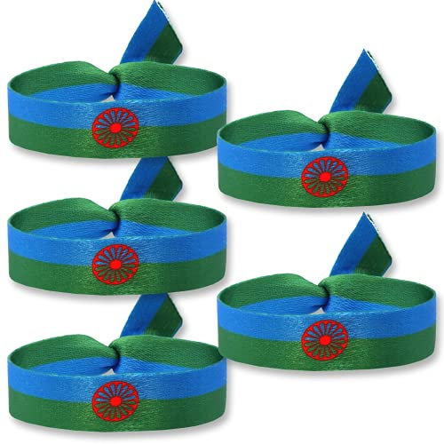 HAND-PRO Pulsera bandera gitana Pack (x4) Pulsera de tela Orgullo personal