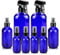 Botellas de cristal con pulverizador, 4 oz2+2 oz4 envases rellenables, Botellas redondas vacías Boston con boquilla ajustable para limpieza, jardinería, aromaterapia, mascotas, plantas, pelo - azul