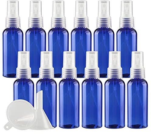 ZEOABSY 96 Pièces 50ml Vaporisateur Vide, Bleu Petits Vaporisateur en Plastique, Flacon Spray Vide, Atomiseur Parfum, Bouteilles avec Pompe de Pulvérisation Noir de Voyage