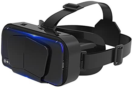 POHOVE VR Headset 3D VR Glasses Virtual Reality Headset Support 360°Panorama Large Screen An-ti Bluelight Adjustable Pupil Distance Preven-t Fatigue Goggles for Movies Games(Black)