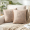MIULEE 2er Set Samt Kissenbezug Moderne Zierkissenbezug Dekorative Kissenbezüge Weich Kissenhülle Dekohülle Couchkissen Sofakissen Dekokissen Deko für Wohnzimmer Schlafzimmer 45x45 cm Khaki