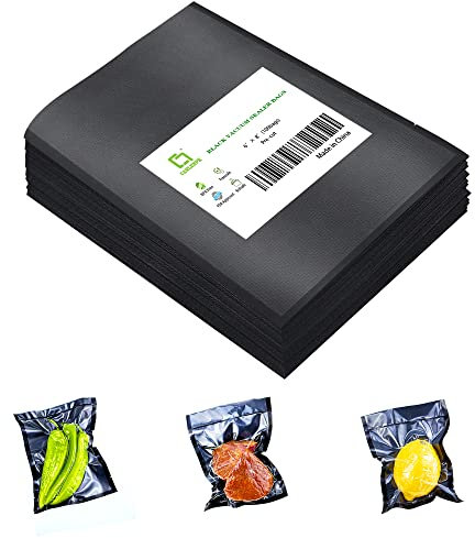 CANLENPK 15x20 cm Vakuumbeutel Mit Schwarzer Rückseite und Transparenter Vorderseite, Lebensmittel Aufbewahrung, Sous Vide zum Einfrieren und Erhitzen (100 Stück)