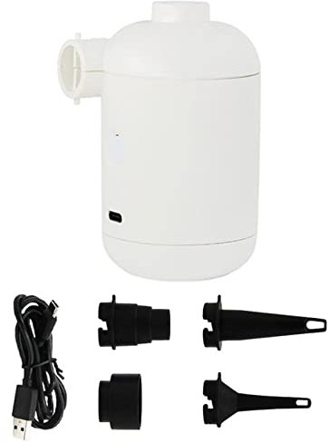 Luckxing Elektrische Akku Luftpumpe, Aufblasen und Entleeren, Tragbar, Wiederaufladbar, USB-Ladekabel, Ideal für Camping, Pool, Boot, Spielzeug, Sofa, Luftmatratze, Aufbewahrungstasche