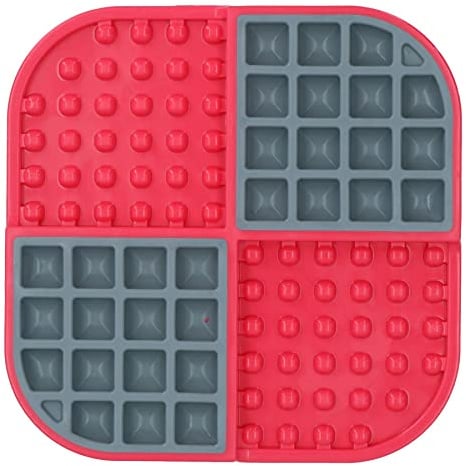 Red Slomo Dog & Cat Slow Treat Dispensing Mat Boredom Breaker by AB Tools Online