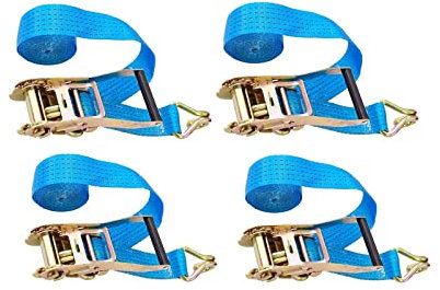 MIlAodE Strapazierfähige Zurrgurte Materialhandhabungsgurte Spanngurte Ratschen-Zurrgurte für mit Fahrzeugen gebündelte Frachtgurte, 4 Sätze 5 cm breit (Size : 4m) (12m)