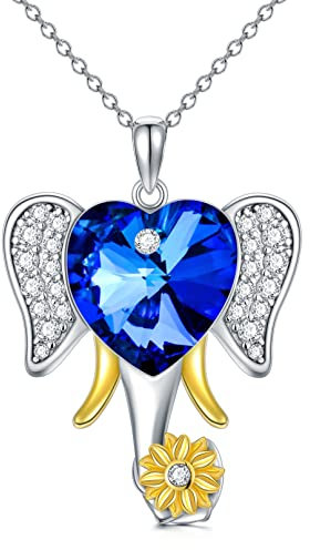 VONALA Elefant-Halskette für Frauen - Sterlingsilber Kristall-Anhänger Schmuck Geschenke für Frauen, Teenager, Mädchen zum Geburtstag