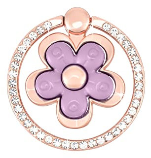 Fycyko Sparkle Phone Ring Holder - 360 Adjustable Mobile Phone Loop Universal Flower Cell Phone Finger Grip Ring Artificial Diamond Ring Stand Kickstand for iPhone,Samsung,All Smartphones - Purple