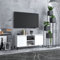homiuse Mobile TV Supporto Tv Mobile Soggiorno Mobile Porta Tv Madia Soggiorno Moderno Mobili Mobiletto Tv Mobile Salotto Credenza Soggiorno con Gambe in Metallo Bianco 103,5x35x50 cm
